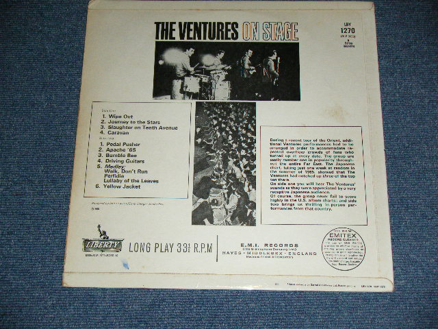 画像: THE VENTURES - ON STAGE ( Matrix # A) 1/B) 1 ; Black with Silver Print Label: Ex+,Ex+/Ex+++ ) / 1965 UK ENGLAND  ORIGINAL MONO Used   LP