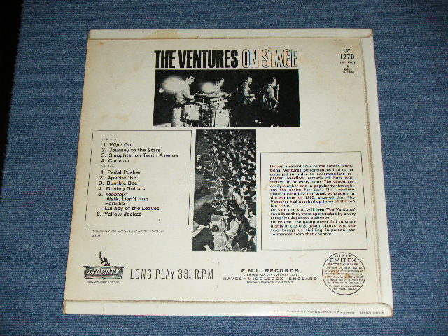 画像: THE VENTURES - ON STAGE ( Matrix # A) 1/B) 1 ; Black with Silver Print Label: Ex+/Ex++ Looks:Ex+ ) / 1965 UK ENGLAND  ORIGINAL MONO Used   LP