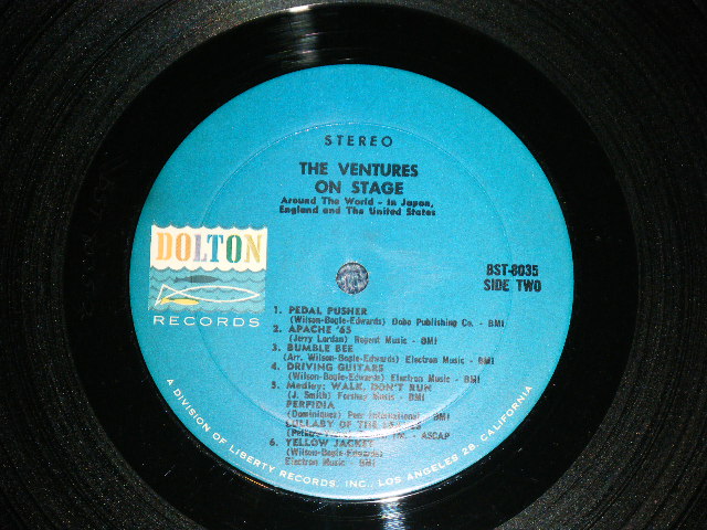 画像: THE VENTURES - ON STAGE ( Matrix # A)BST-8035-1/B)BST8035-2 ; Blue with Black Print Label: Ex-/Ex+++,Ex++ ) / 1965  US AMERICA  ORIGINAL STEREO Used   LP