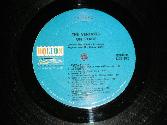 画像: THE VENTURES - ON STAGE ( Matrix # A)BST-8035-1/B)BST8035-2 ; Blue with Black Print Label: Ex+,Ex/Ex++ Looks:Ex-,Ex++ Looks: Ex+ ) / 1965  US AMERICA  ORIGINAL STEREO Used   LP