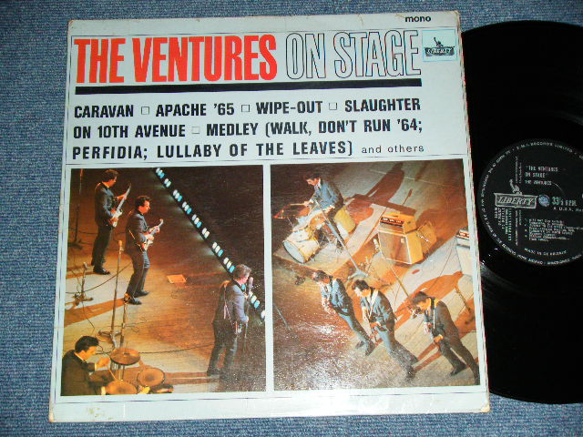 画像1: THE VENTURES - ON STAGE ( Matrix # A) 1/B) 1 ; Black with Silver Print Label: Ex+,Ex-/Exx,A-1 ;Poor JUMP ) / 1965 UK ENGLAND  ORIGINAL MONO Used   LP