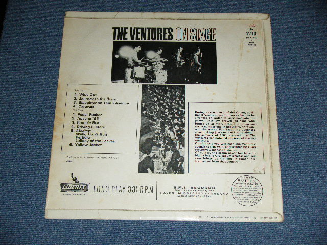 画像: THE VENTURES - ON STAGE ( Matrix # A) 1/B) 1 ; Black with Silver Print Label: Ex+,Ex-/Exx,A-1 ;Poor JUMP ) / 1965 UK ENGLAND  ORIGINAL MONO Used   LP