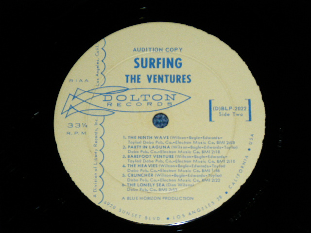 画像: THE VENTURES - SURFING ( えｘ／Ｅｘ ) / 1963 US ORIGINAL "PROMO  AUDITION LABEL" MONO  Used LP 