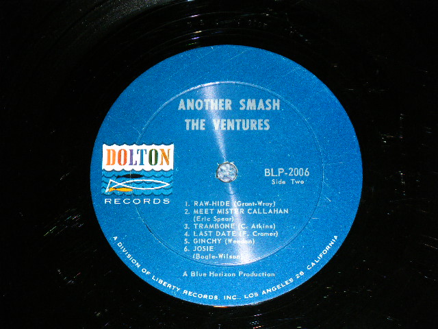 画像: THE VENTURES - ANOTHER SMASH ( 2nd Issued "SILHOUETTE COVER" : Matrix # A:BLP 2006 2 SIDE-1 /B: BLP-2006 I1 SIDE-2 :  Ex++/Ex++) / 1962? Version US AMERICA "DARK BLUE with SILVER PRINT Label"  MONO Used LP 