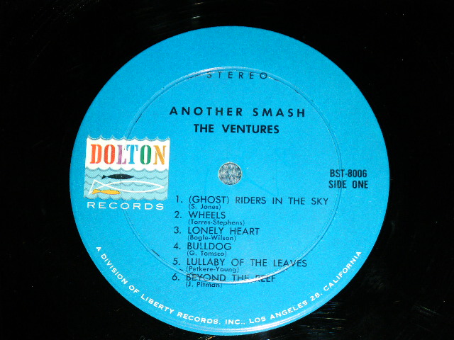 画像: THE VENTURES - ANOTHER SMASH ( First Cover Design : Matrix # A:BST 8006 -1/B: BST 8006-2 ; VG+++/Ex+++) / 1964 Version US AMERICA "BLUE with BLACK PRINT Label" STEREO Used LP 