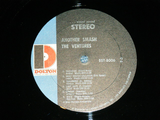 画像: THE VENTURES - ANOTHER SMASH ( 2nd Issued "SILHOUETTE COVER" : Matrix # A:BST 8006-1 /B: BST 8006-2 :  Ex++,Ex/MINT-) / 1966? Version US AMERICA "D Mark Label" STEREO Used LP 