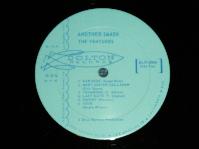 画像: THE VENTURES - ANOTHER SMASH ( First Cover Design : Matrix # A:BLP-2006  SIDE-1  I1 /B: BLP-2006 I1 SIDE-2 ; Ex++/MINT-) / 1961 US AMERICA ORIGINAL "LIGHT BLUE  Label" MONO Used  LP 