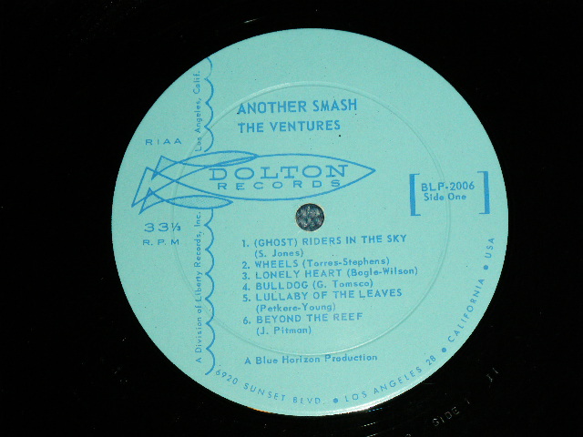 画像: THE VENTURES - ANOTHER SMASH ( First Cover Design : Matrix # A:BLP-2006  SIDE-1  I1 /B: BLP-2006 I1 SIDE-2 ; Ex++/MINT-) / 1961 US AMERICA ORIGINAL "LIGHT BLUE  Label" MONO Used  LP 