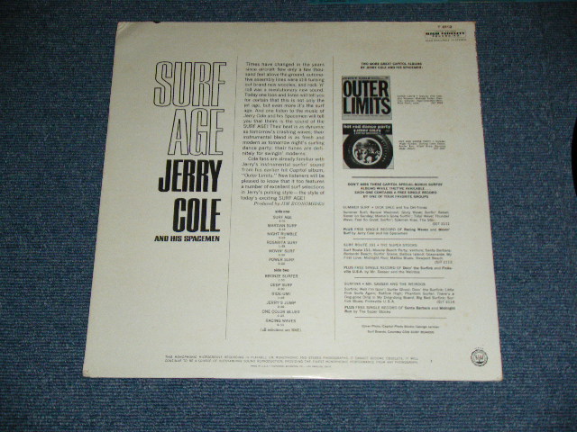 画像: JERRY COLE and His SPACEMEN - SURF AGE  ( NO EP : Matrix # A: T1-2112 F1 / B: T2-2112 G-2 : Ex+/Ex+++-)  / 1964 US AMERICA ORIGINAL MONO  Used  LP 