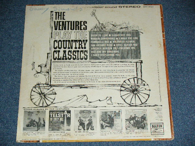 画像: THE VENTURES - Play COUNTRY CLASSICS ( First Cover Design : Matrix # A:BST 8023-1 SIDE 1 /B) BST 8023-1 SIDE 2  ; Ex,Ex-/Ex++ Looks:Ex ) / 1963 US AMERICA ORIGINAL "DARK BLUE With BLACK PRINT Lavel" STEREO Used LP 