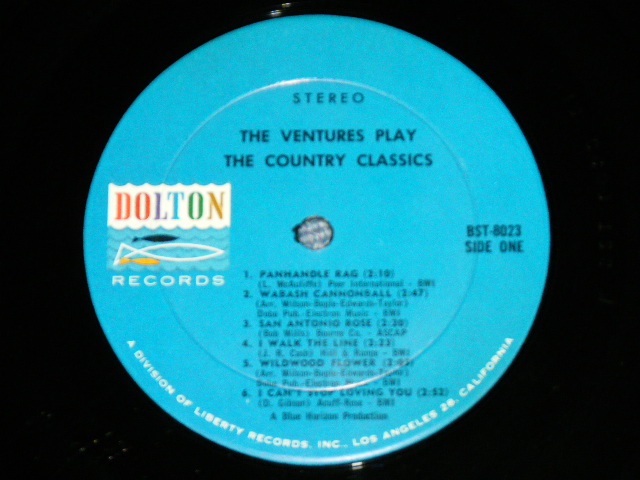 画像: THE VENTURES - Play COUNTRY CLASSICS ( First Cover Design : Matrix # A:BST 8023 S-1/B) BST 8023 S-2 ; VG+Ex++ Looks:Ex ) / 1963 US AMERICA ORIGINAL "BLUE With BLACK PRINT Lavel" STEREO Used LP 