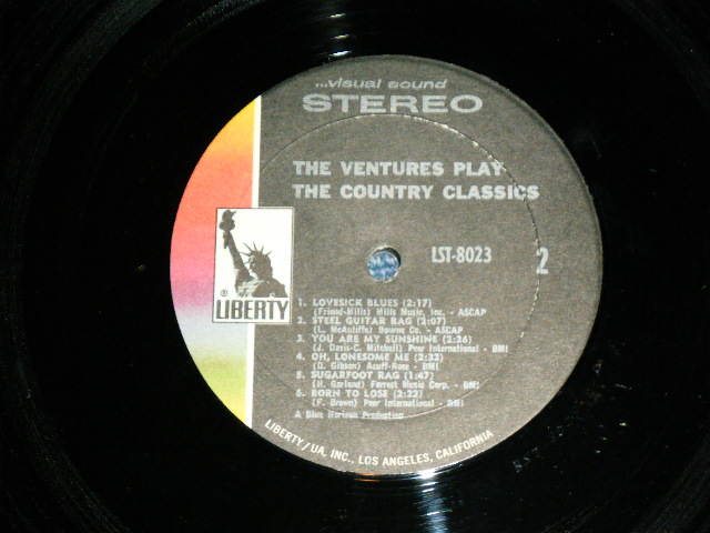 画像: THE VENTURES - I WALK THE LINE (aka Play COUNTRY CLASSICS) ( Second Cover Design : Matrix # A:BST 8023-1 SIDE 1 /B) BST 8023-1 SIDE 2  ; Ex+++/MINT- ) / 1970 Version?  US AMERICA ORIGINAL 'Second 2nd Press COVER' "LIBERTY  Lavel" STEREO Used LP 