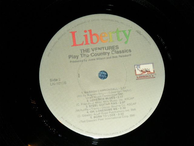 画像: THE VENTURES - COUNTRY CLASSICS ( REISSUE 10 TRACKS Version : MINT-/MINT) / 1980's Version? US AMERICA REISSUE "PROMO" STEREO Used LP 