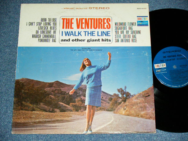 画像1: THE VENTURES - I WALK THE LINE (aka Play COUNTRY CLASSICS) ( Second Cover Design : Matrix # A:BST 8023-1 SIDE 1 /B) BST 8023-1 SIDE 2  ; Ex/Ex++ Looks:Ex+ ) / 1965 Version? US AMERICA ORIGINAL 'Second 2nd Press COVER' "DARK BLUE With BLACK PRINT Lavel" STEREO Used LP 