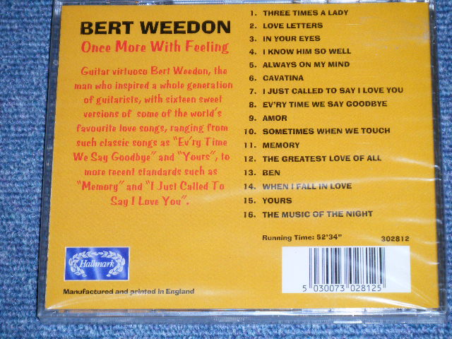 画像: BERT WEEDON - ONCE MORE WITH FEELING (  ROCKIN'  INST .) /  UK ENGLAND ORIGINAL "BRAND NEW SEALED" CD 