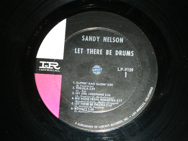 画像: SANDY NELSON -  LET THERE BE DRUMS   ( 2nd Press BLACK with PINK & WHITE  label : Ex++/Ex+ Looks: Ex+ )  / 1962 US AMERICA  MONO  Used  LP 