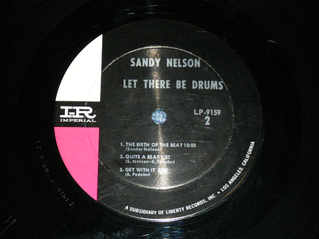 画像: SANDY NELSON -  LET THERE BE DRUMS   ( 2nd Press BLACK with PINK & WHITE  label : Ex++/Ex+ Looks: Ex+ )  / 1962 US AMERICA  MONO  Used  LP 