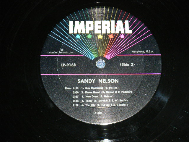 画像: SANDY NELSON -  DRUNS ARE MY BEAT!( 1st Press BLACK with 5 STARS label : Ex++/Ex+++ )  / 1962 US AMERICA  ORIGINAL MONO  Used  LP 