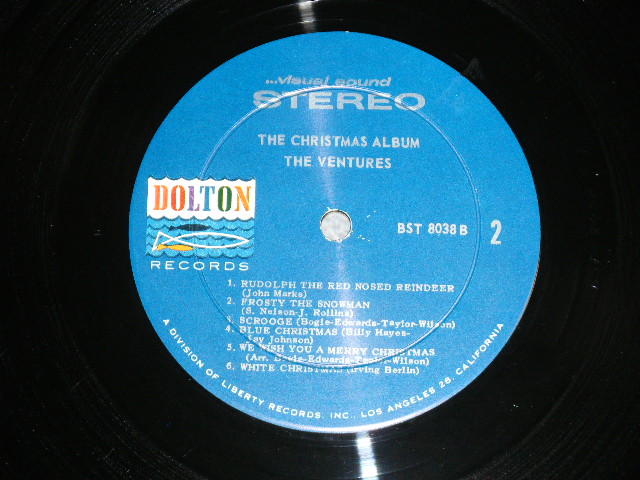 画像: THE VENTURES -  CHRISTMAS ALBUM ( Matrix Number A) A-1 A2/B) B-1 A : Ex+++/Ex+++ Looks: Ex++ )  /  1965 US AMERICA ORIGINAL"Dark Blue with SILVER Print Label" STEREO Used LP 