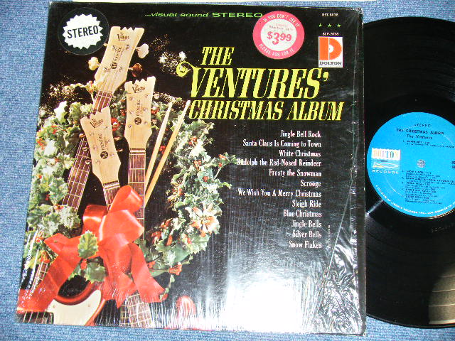 画像1: THE VENTURES -  CHRISTMAS ALBUM ( Matrix Number A) -1/B) -2  MINT-/Ex+++  )  /  1966 US AMERICA Version "Blue with BLACK  Print Label" STEREO Used LP 