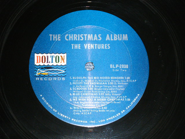 画像: THE VENTURES -  CHRISTMAS ALBUM ( Matrix Number A)１ SIDE-1/B) 2 SIDE-2  :MINT-,Ex++/Ex+++ )  /  1965 US AMERICA Version "'DARK BLUE with SILVER PRINT LABEL" MONO Used LP 