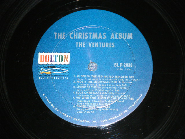 画像: THE VENTURES -  CHRISTMAS ALBUM ( Matrix Number A)１ SIDE-1 A-1 /B) 2 SIDE-2  :Ex++,Ex/Ex+++ )  /  1965 US AMERICA Version "'DARK BLUE with SILVER PRINT LABEL" MONO Used LP 