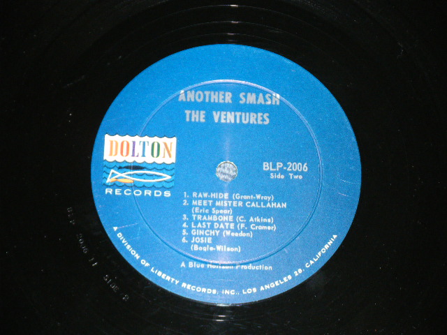 画像: THE VENTURES - ANOTHER SMASH ( 2nd Issued "SILHOUETTE COVER" : Matrix # A:BLP 2006 2 SIDE-1 /B: BLP-2006 T1 SIDE-2 :  Ex++/Ex+++) / 1962? Version US AMERICA "DARK BLUE with SILVER PRINT Label"  MONO Used LP 