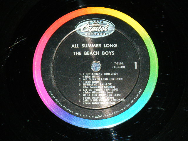 画像: The BEACH BOYS - ALL SUMMER LONG  ( "DON'T BREAK DOWN"on FRONT Cover : Matrix # A) T-1-2110-H-3 / B) T-2-2110-J9 Ex++/Ex++ ) / 1964 US AMERICA ORIGINAL 1st Press Jacket with"DON'T BREAK DOWM" MONO Used LP