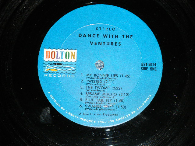 画像: THE VENTURES - DANCE WITH  THE VENTURES ( BLUE with BLACK Print  Label : Matrix Number  A) BST 8014 SIDE-1 1A / B) BST 8014-1B (SIDE-2) : MINT-/MINT-) / 1964 US  3rdt Press VERSION ? US Used  LP 