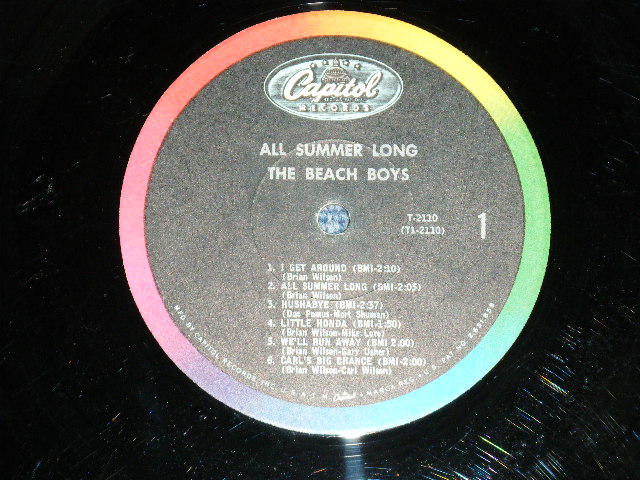 画像: The BEACH BOYS - ALL SUMMER LONG  ( "DON'T BACK DOWN" on FRONT Cover : Matrix # A) T-1-2110-H-3 / B) T-2-2110-J9 VG+++/Ex++ ) / 1964 US AMERICA ORIGINAL 2nd Press Jacket with"DON'T BACK  DOWM" MONO Used LP