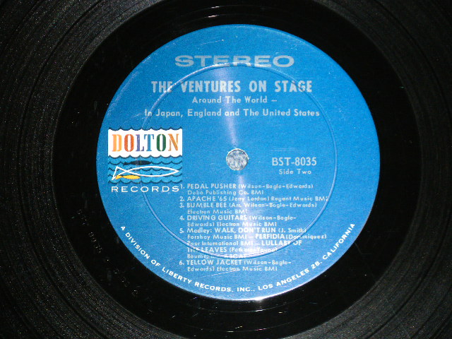 画像: THE VENTURES - ON STAGE ( Matrix # A)BST-8035-4 SIDFE-4 SIDE-1/B)BST8035-2 SIDE-2 ; DARK BLUE with SILVER Print Label:: Ex/Ex++ Looks:Ex) / 1965  US AMERICA  ORIGINAL "1st press Label" STEREO Used   LP