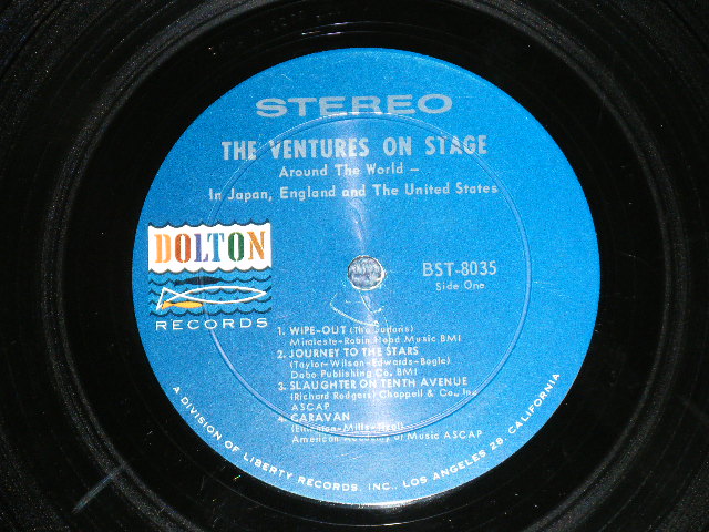 画像: THE VENTURES - ON STAGE ( Matrix # A)BST-8035-4 SIDFE-4 SIDE-1/B)BST8035-2 SIDE-2 ; DARK BLUE with SILVER Print Label:: Ex/Ex++ Looks:Ex) / 1965  US AMERICA  ORIGINAL "1st press Label" STEREO Used   LP