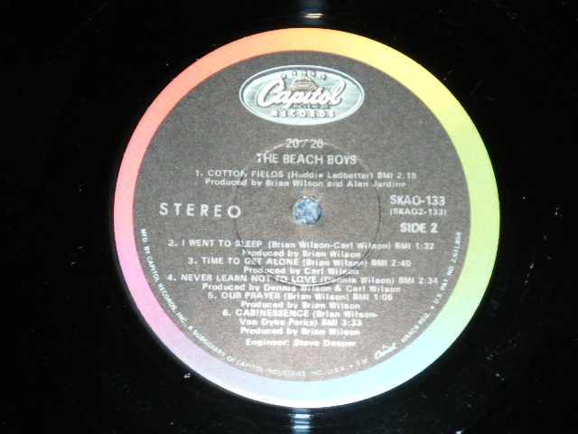 画像: The BEACH BOYS - 20/20 ( Matrix # A)SKAO-1-80133 A1 2 B)SKAO-2-80133 A1 2) " Decca Records Pressing Plant, Pinckneyville"(Ex+/Ex+++ Looks:Ex+) / 1969 US AMERICA "CAPITOL RECORD CLUB Edition 2nd Press "LIME GREEN Label" Used LP