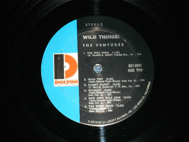 画像: THE VENTURES - WILD THINGS ( Matrix # A)BST-8047-1-SIDE 1 / B)BST8047 SIDE-2 1   ; "D" Mark Label:: Ex+/VG+++ ) / 1966 Version US AMERICA  ORIGINAL STEREO Used   LP