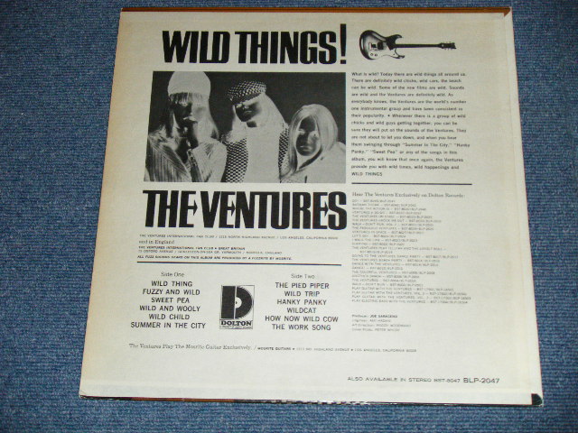 画像: THE VENTURES - WILD THINGS ( Matrix # A)BLP-2047-1  / B)BLP-2047-2  ; "D" Mark Label::Ex++/Ex+++ Looks:Ex++) / 1966 Version US AMERICA  ORIGINAL MONO  Used   LP