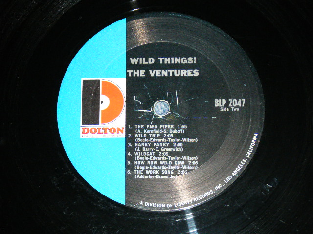 画像: THE VENTURES - WILD THINGS ( Matrix # A)BLP-2047-  SIDE 1  / B)BLP-2047-SIDE 2 1A  ; "D" Mark Label:: VG+++ / Ex++ Looks:Ex+ ) / 1966 Version US AMERICA  ORIGINAL MONO  Used   LP