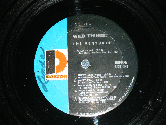 画像: THE VENTURES - WILD THINGS ( Matrix # A)BST-8047-1 "SUNSET SOUND" / B)BST8047-2 R "SUNSET SOUND"  ; "D" Mark Label:: FC) MINT-,BC) Ex++/MINT-) / 1966 Version US AMERICA  ORIGINAL STEREO Used   LP