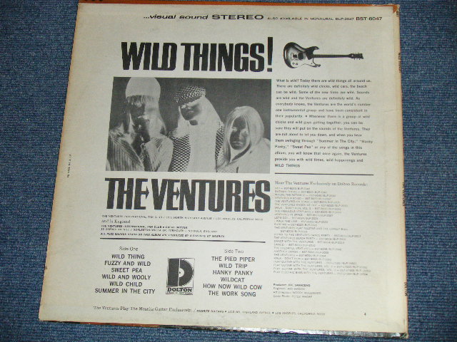 画像: THE VENTURES - WILD THINGS ( Matrix # A)BST-8047-1 SIDE 1 / B)BST8047 SIDE-2 1   ; "D" Mark Label:: Ex++/Ex++ Looks:Ex+ ) / 1966 Version US AMERICA  ORIGINAL STEREO Used   LP