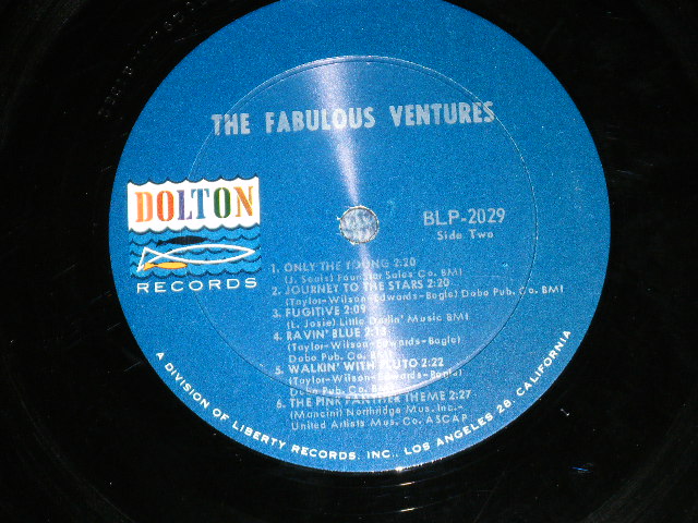 画像: THE VENTURES - THE FABULOUS VENTURES ( Matrix # A)BLP-2029 -1-SIDE 1/ B)BLP-2029-1-SIDE 2 ; DARK BLUE with SILVER Print Label:  Ex+/Ex+++) / 1964  US AMERICA  ORIGINAL "1st press Label" MONO Used   LP