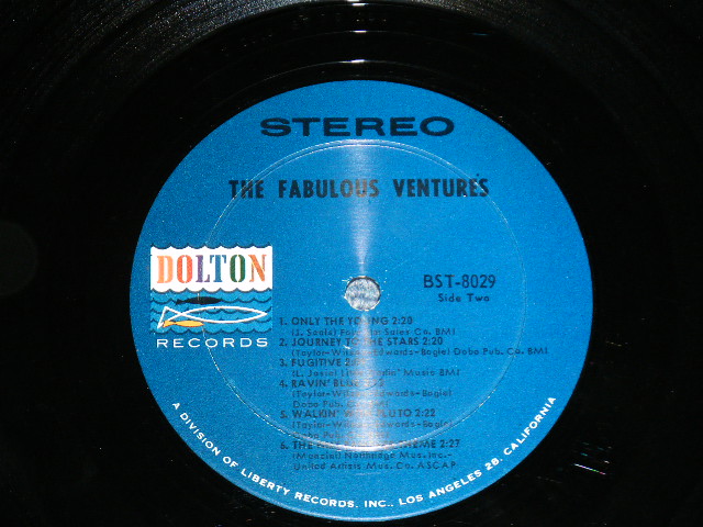 画像: THE VENTURES - THE FABULOUS VENTURES ( Matrix # A)BST-8029 SIDE-1 / B)BST-8029 SIDE-2-1) ; DARK BLUE with BLACK Print Label) (Ex++/MINT-  Looks:Ex+++ ) / 1964  US AMERICA  ORIGINAL "2nd press Label" STEREO Used   LP