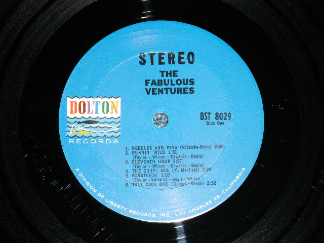 画像: THE VENTURES - THE FABULOUS VENTURES ( Matrix # A)BST-8029 SIDE#1 (1-A)  / B)BST-8029 SIDE#2 (1-A) ; DARK BLUE with BLACK Print Label (Ex++,Ex+/Ex+++ ) / 1964  US AMERICA  ORIGINAL "2nd press Label" STEREO Used   LP