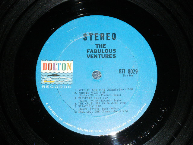 画像: THE VENTURES - THE FABULOUS VENTURES ( Matrix # A)BST-8029 SIDE#1 (1-A)  / B)BST-8029 SIDE#2 (1-A) ; DARK BLUE with BLACK Print Label (Ex++/Ex+ ) / 1964  US AMERICA  ORIGINAL "2nd press Label" STEREO Used   LP