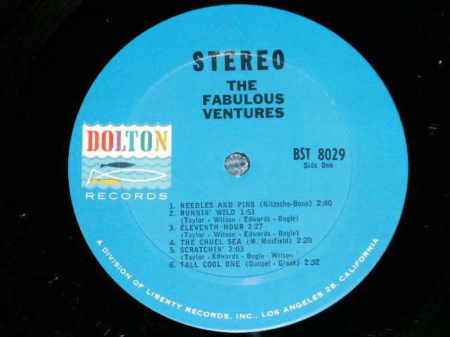 画像: THE VENTURES - THE FABULOUS VENTURES ( Matrix # A)BST-8029 SIDE#1 (1-A)  / B)BST-8029 SIDE 2  1B; DARK BLUE with BLACK Print Label (Ex+++/MINT-) / 1964  US AMERICA  ORIGINAL "2nd press Label" STEREO Used   LP