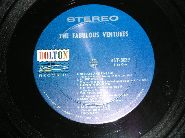 画像: THE VENTURES - THE FABULOUS VENTURES ( Matrix # A)BST-8029-1-1/ B)BST-8029-2-1; DARK BLUE with SILVER Print Label) (Ex++/MINT-  Looks:Ex+++ ) / 1964  US AMERICA  ORIGINAL "1st press Label" STEREO Used   LP