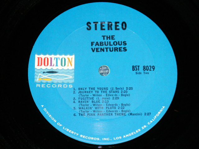 画像: THE VENTURES - THE FABULOUS VENTURES ( Matrix # A)BST-8029 SIDE#1 (1-A)  / B)BST-8029 SIDE 2  1B; DARK BLUE with BLACK Print Label (Ex+++/MINT-) / 1964  US AMERICA  ORIGINAL "2nd press Label" STEREO Used   LP