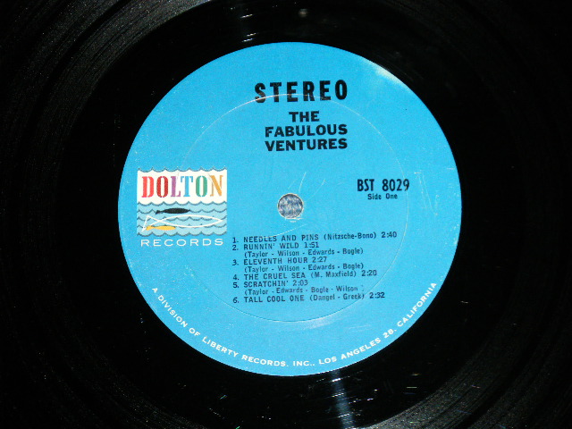 画像: THE VENTURES - THE FABULOUS VENTURES ( Matrix # A)BST-8029 SIDE#1 (1-A)  / B)BST-8029 SIDE 2 1B  ; DARK BLUE with BLACK Print Label ( Ex/Ex+ : WARP  ) / 1964  US AMERICA  ORIGINAL "2nd press Label" STEREO Used   LP