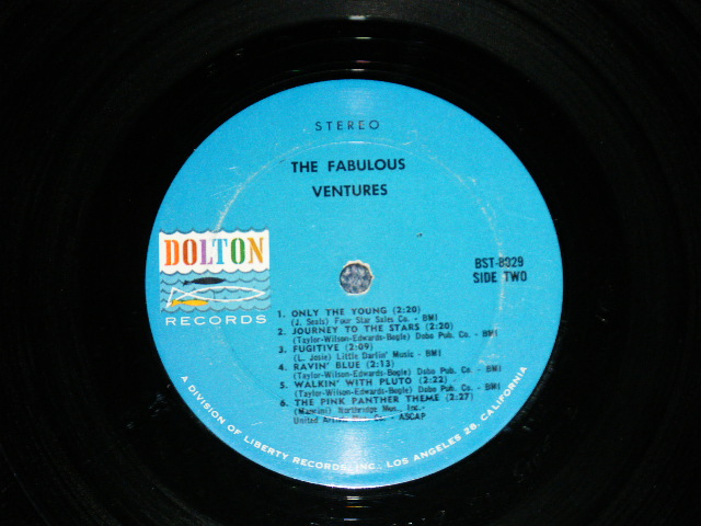 画像: THE VENTURES - THE FABULOUS VENTURES ( Matrix # A)BST-8029 SIDE#1 (1-A)  / B)BST-8029 SIDE 2  1B; DARK BLUE with BLACK Print Label (Ex++/Ex++ Looks:Ex+) / 1964  US AMERICA  ORIGINAL "2nd press Label" STEREO Used   LP