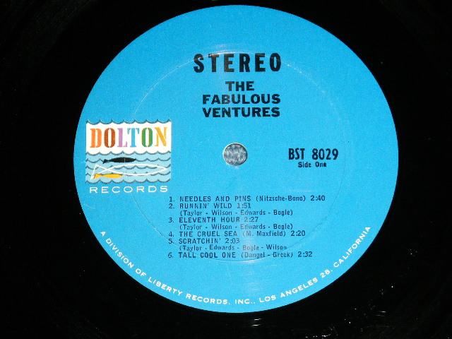 画像: THE VENTURES - THE FABULOUS VENTURES ( Matrix # A)BST-8029-1B SIDE-1  / B)BST-8029 SIDE #2 (1-A); DARK BLUE with BLACK Print Label (Ex+++/Ex+++, A-2,3:Ex) / 1964  US AMERICA  ORIGINAL "2nd press Label" STEREO Used   LP