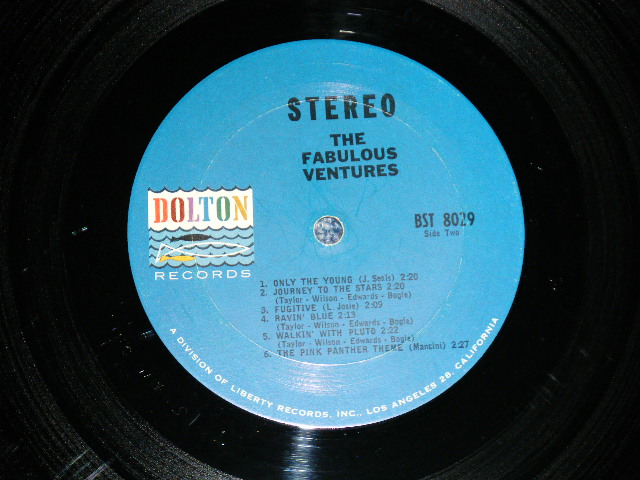 画像: THE VENTURES - THE FABULOUS VENTURES ( Matrix # A)BST-8029 SIDE#1 (1-A)  / B)BST-8029 SIDE#2 (1-A) ; DARK BLUE with BLACK Print Label (Ex++,Ex+/Ex+++ ) / 1964  US AMERICA  ORIGINAL "2nd press Label" STEREO Used   LP