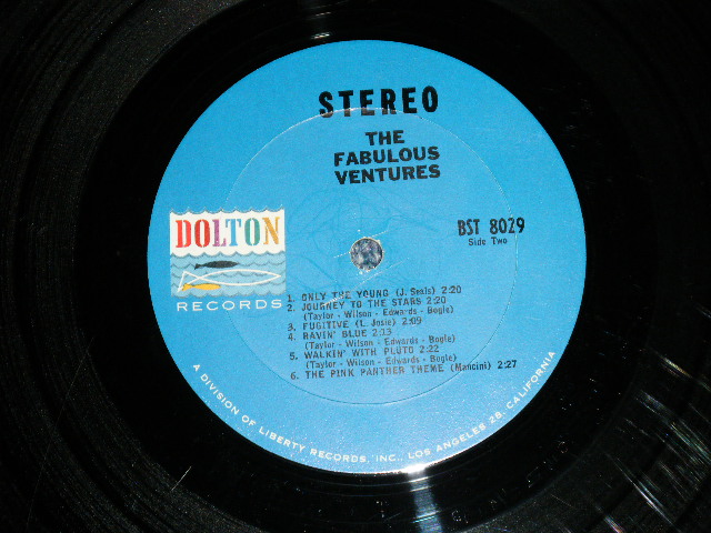 画像: THE VENTURES - THE FABULOUS VENTURES ( Matrix # A)BST-8029 SIDE#1 (1-A)  / B)BST-8029 SIDE 2 1B  ; DARK BLUE with BLACK Print Label ( Ex/Ex+ : WARP  ) / 1964  US AMERICA  ORIGINAL "2nd press Label" STEREO Used   LP